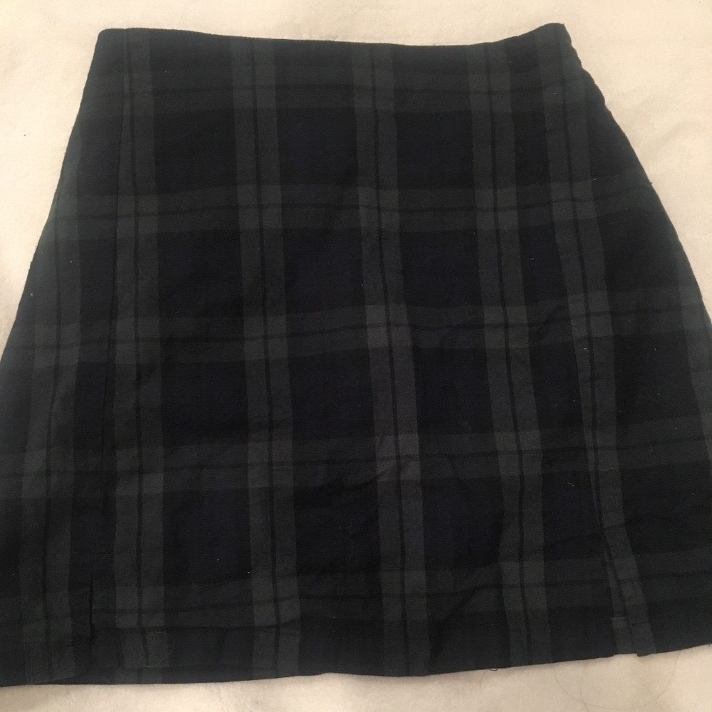 John Galt green black plaid miniskirt, uniform inspired